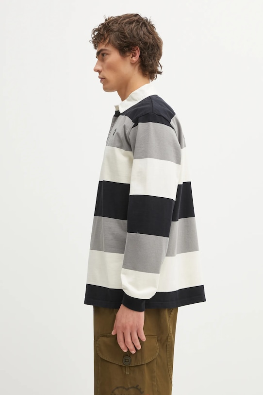 Human Made longsleeve bawełniany RUGBY HM30CS006 czarny AW25