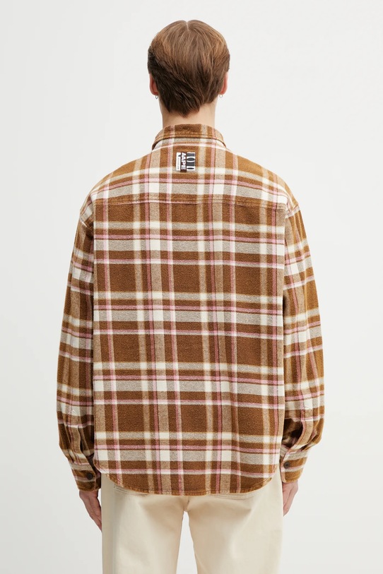 Oblečenie Bavlnená košeľa AAPE AAPSTM8548XXP hnedá