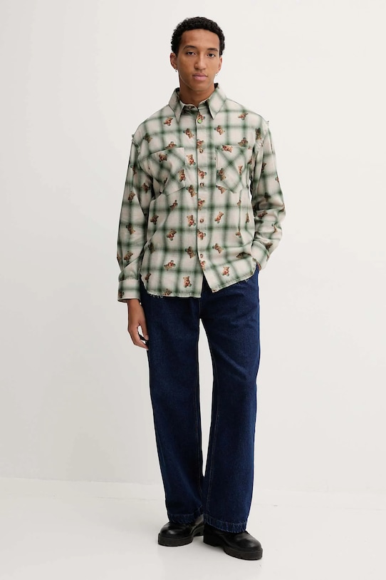 Odzież Barrow koszula bawełniana F5BWUASI050 zielony