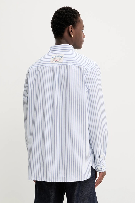 Odzież A.P.C. koszula bawełniana A.P.C. x MARC JACOBS COHKN.M12640 niebieski