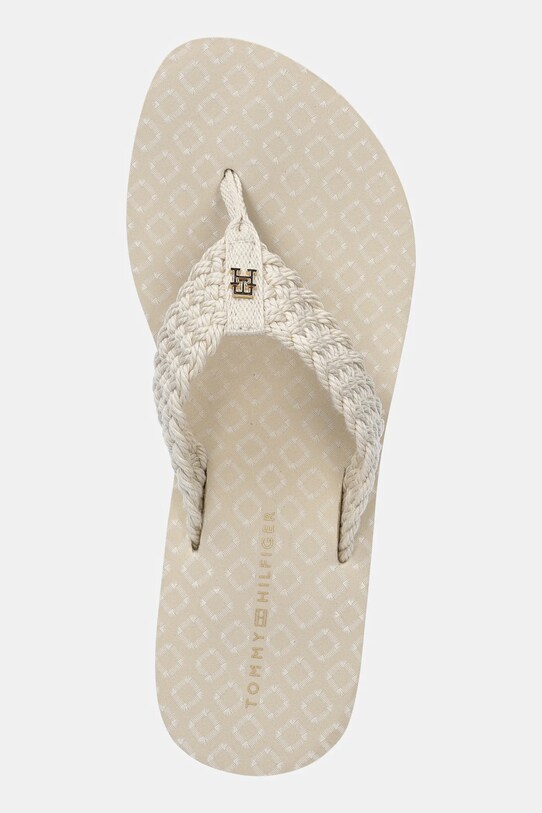 Σαγιονάρες Tommy Hilfiger TH CROCHET MID BEACH SANDAL μπεζ FW0FW08737