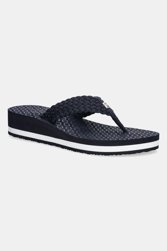 Tommy Hilfiger flip-flop TH CROCHET MID BEACH SANDAL koturnus sötétkék FW0FW08737