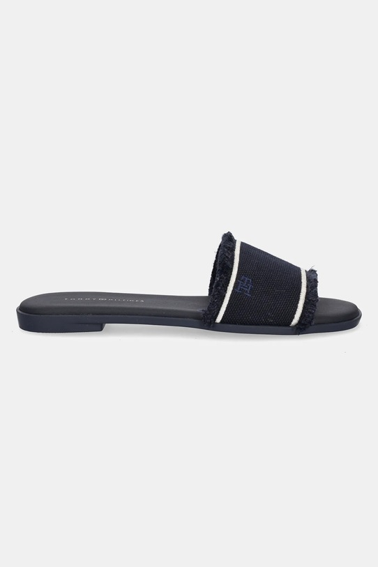 Шльопанці Tommy Hilfiger FRINGE CANVAS FLAT SANDAL FW0FW08908 темно-синій AW25