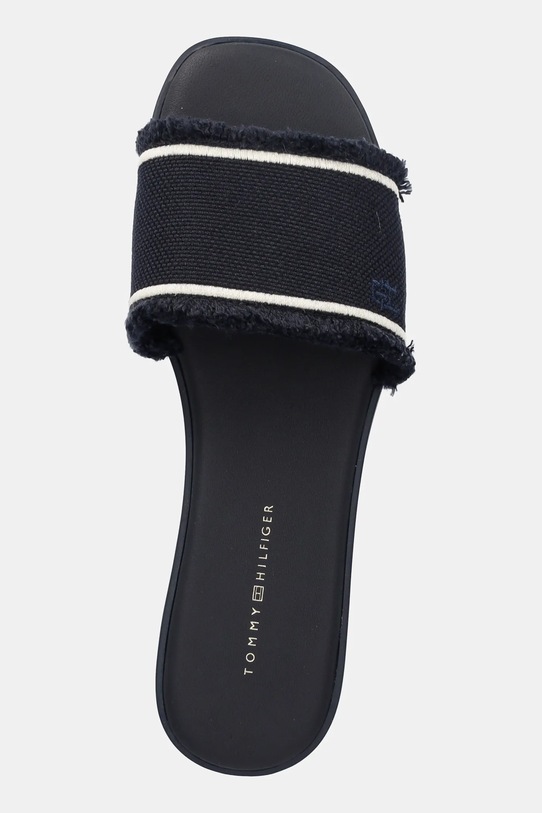 Шльопанці Tommy Hilfiger FRINGE CANVAS FLAT SANDAL темно-синій FW0FW08908