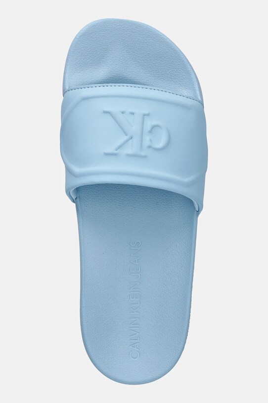Шльопанці Calvin Klein Jeans SLIDE PU HF MG блакитний YW0YW01879