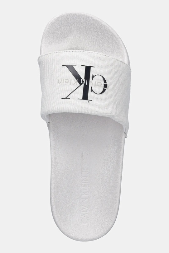 Calvin Klein Jeans klapki SLIDE MONOGRAM WN LOGO CK biały YW0YW01967