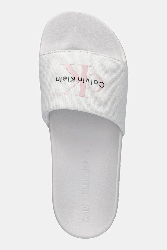 Calvin Klein Jeans papuci SLIDE MONOGRAM WN LOGO CK alb YW0YW01967