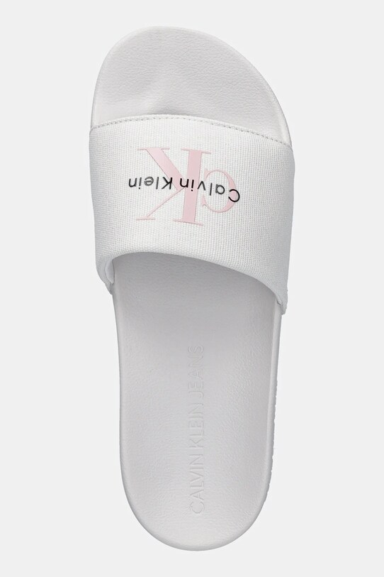 Шльопанці Calvin Klein Jeans SLIDE MONOGRAM WN LOGO CK бежевий YW0YW01967