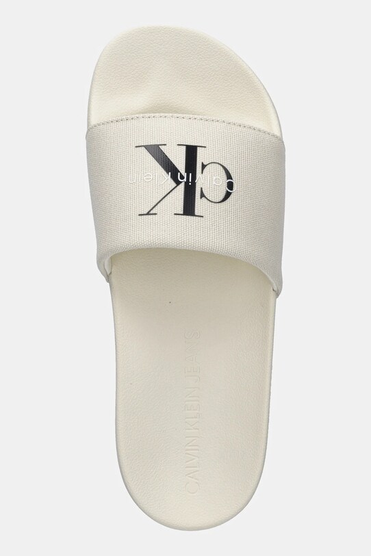 Шльопанці Calvin Klein Jeans SLIDE MONOGRAM WN LOGO CK бежевий YW0YW01967