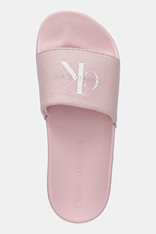 Calvin Klein Jeans klapki SLIDE MONOGRAM WN LOGO CK różowy YW0YW01967