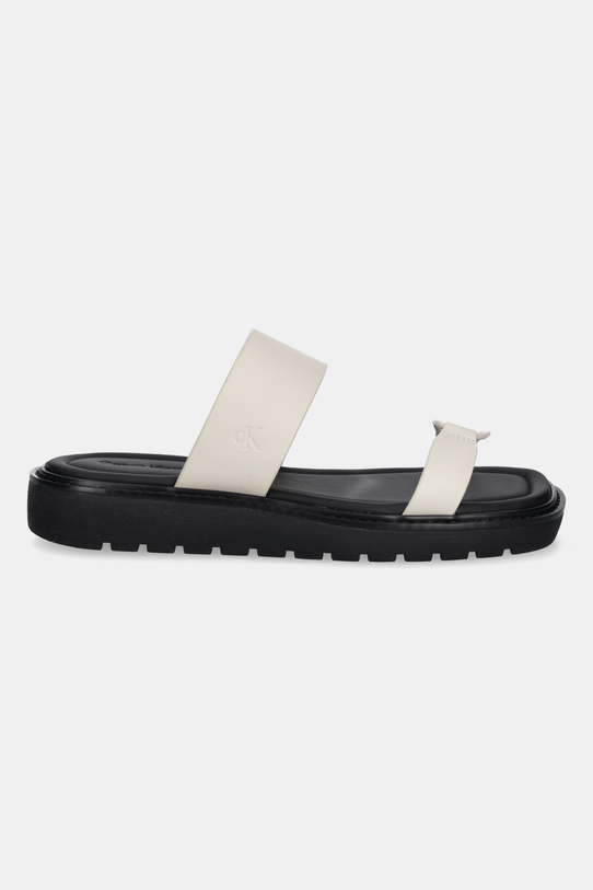 Calvin Klein Jeans klapki skórzane ROPE SANDAL SOFT LTH MG YW0YW01864 beżowy AW25