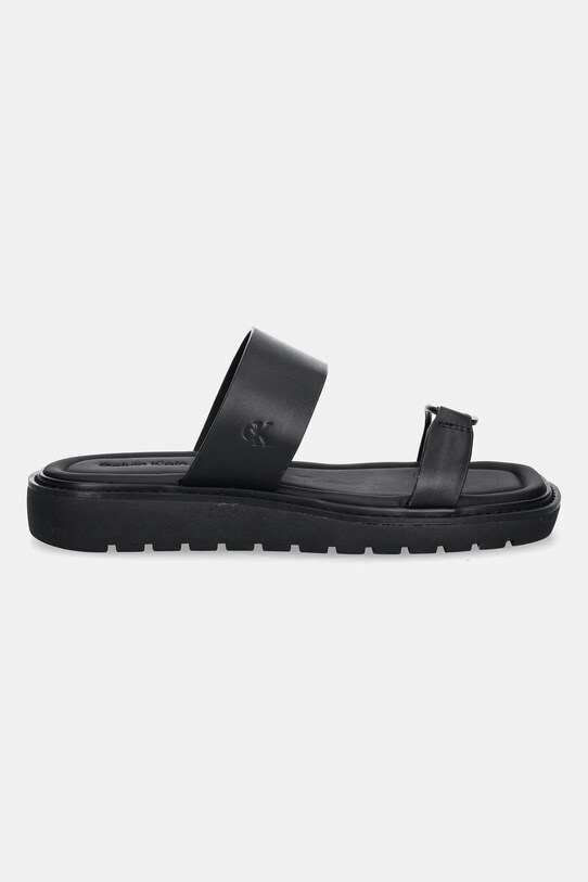 Calvin Klein Jeans papuci de piele ROPE SANDAL SOFT LTH MG YW0YW01864 negru AW25