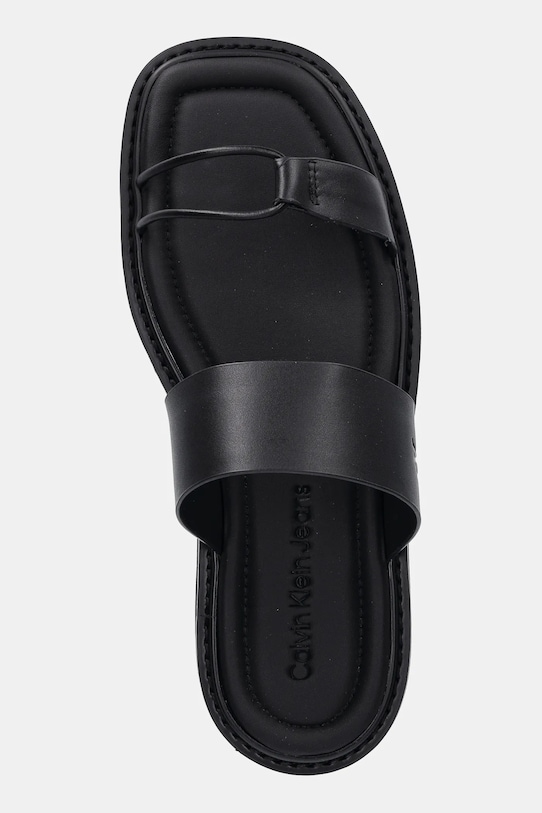 Δερμάτινες παντόφλες Calvin Klein Jeans ROPE SANDAL SOFT LTH MG μαύρο YW0YW01864