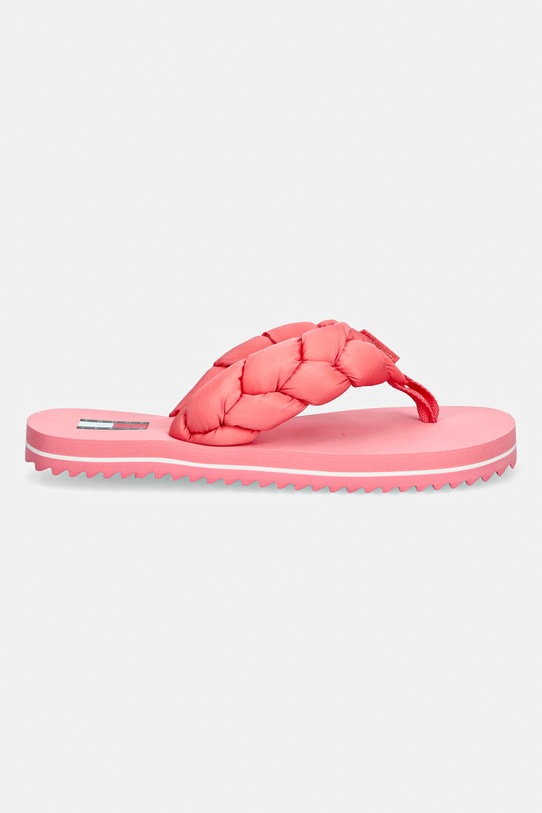 Tommy Jeans σαγιονάρες δίχαλο Γυναικεία BRAIDED THONG BEACH SANDAL EN0EN02877 ροζ SS26