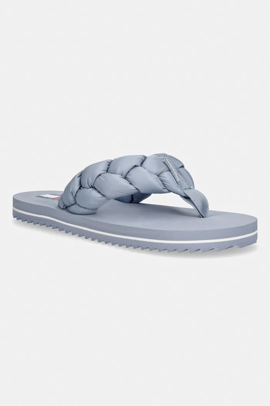 Tommy Jeans šľapky dámske BRAIDED THONG BEACH SANDAL modrá EN0EN02877