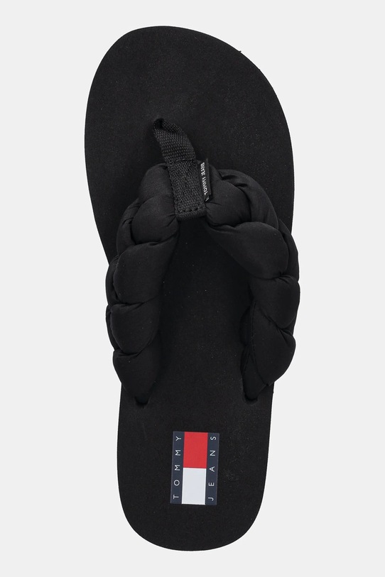 Tommy Jeans flip-flop BRAIDED THONG BEACH SANDAL fekete EN0EN02877