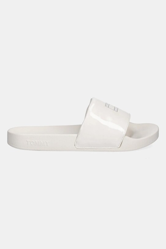 Pantofle Tommy Jeans FLAG POOL SLIDE PATENT EN0EN02901 béžová AW25