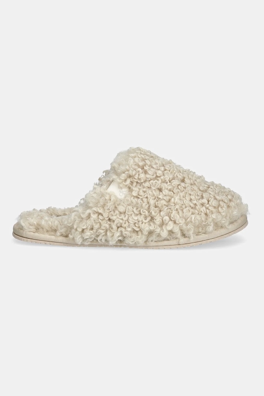 Calvin Klein kapcie CLOSE SLIPPER FUR YW0YW01975 beżowy AW25