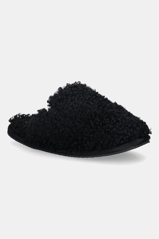 Calvin Klein kapcie CLOSE SLIPPER FUR czarny YW0YW01975