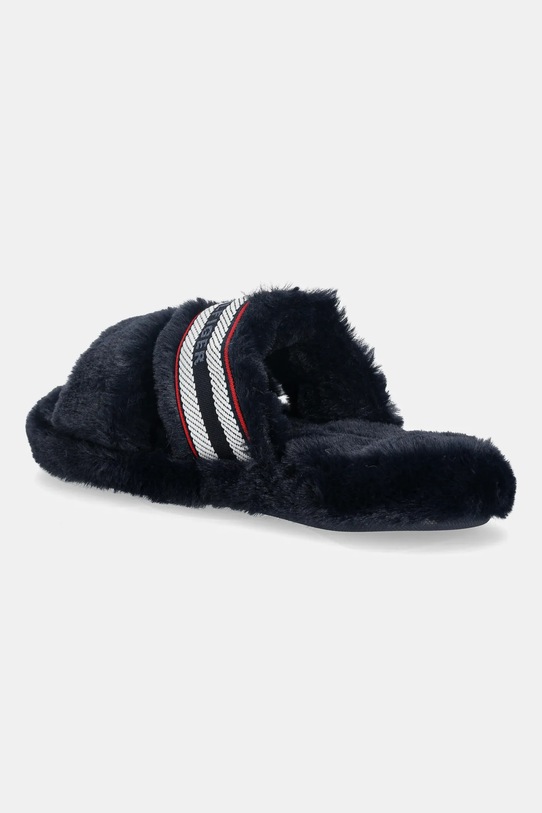 Obuwie Tommy Hilfiger kapcie HILFIGER FUR SLIPPER FW0FW08854 granatowy
