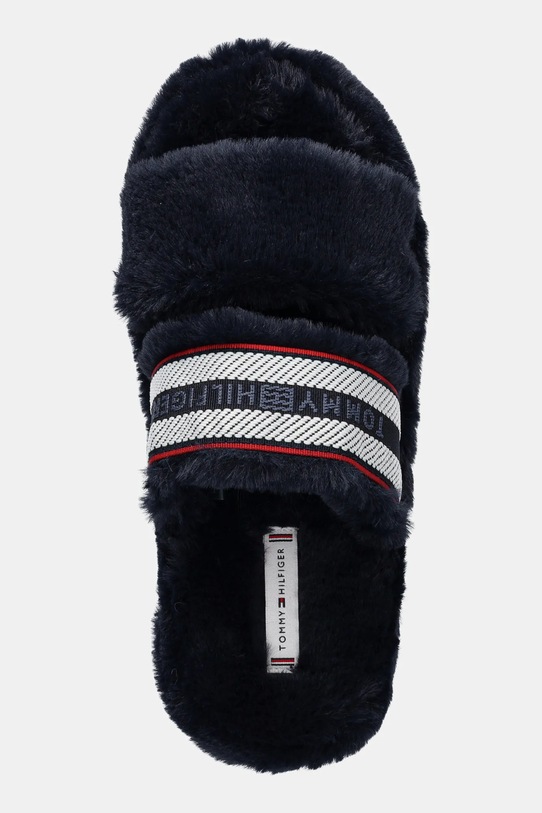 Tommy Hilfiger kapcie HILFIGER FUR SLIPPER granatowy FW0FW08854