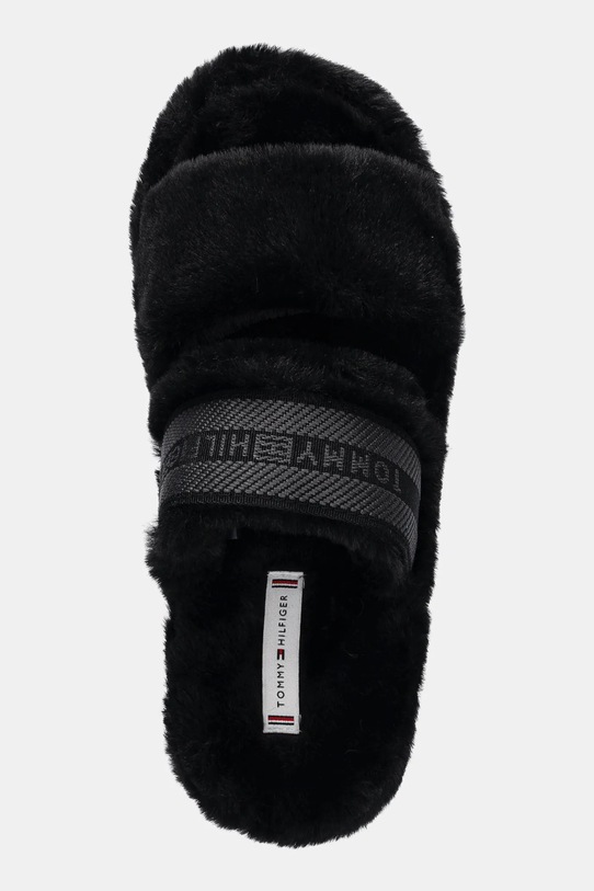 Tommy Hilfiger kapcie HILFIGER FUR SLIPPER czarny FW0FW08854