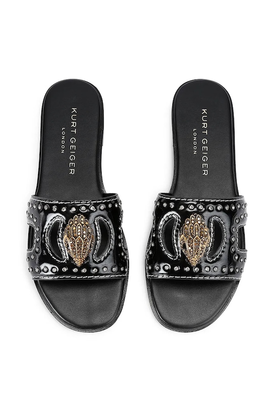 Kurt Geiger London klapki skórzane Eagle Stud Cut Out Flat 4734400309.BLACK czarny AW25