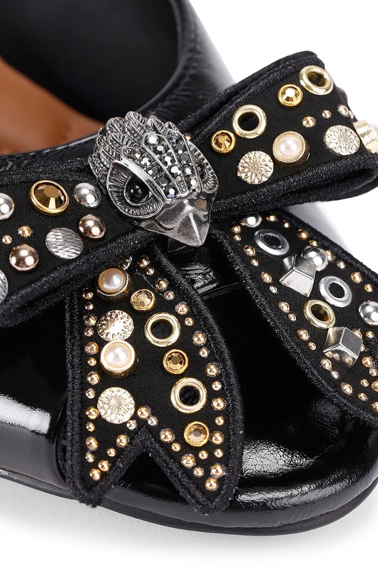 Usnjeni natikači Kurt Geiger London Belgravia Stud Bow Mule črna 4711005309.BLKCOMB