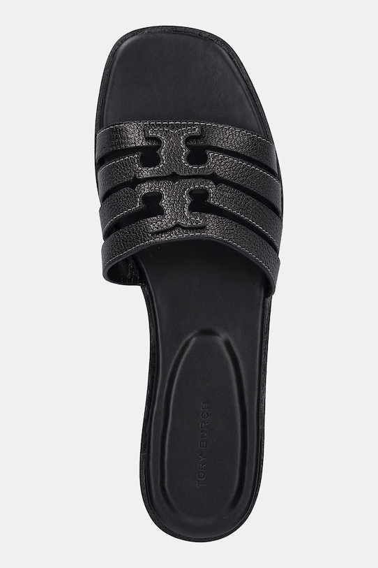 Tory Burch klapki skórzane Ines Cage Slide czarny 158616.006