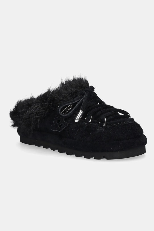 Naked Wolfe pantofole in camoscio Harlow nero Harlow.Black
