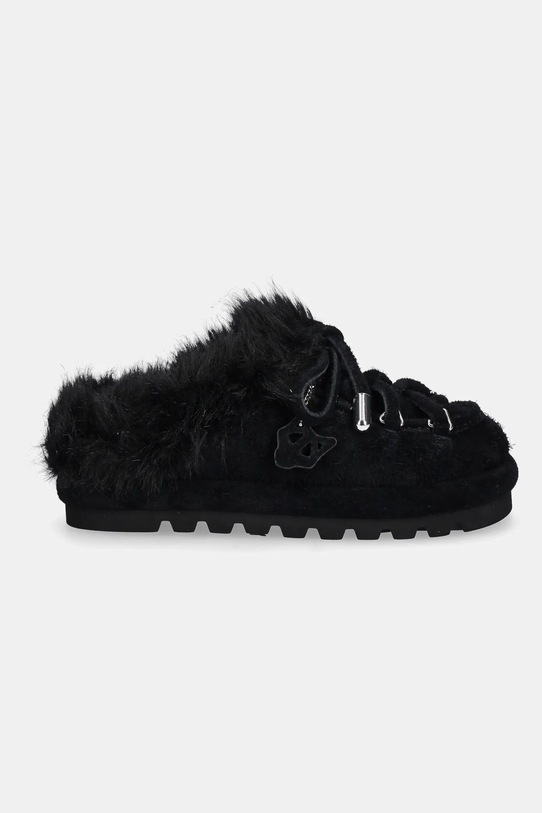 Naked Wolfe pantofole in camoscio Harlow Harlow.Black nero AW25