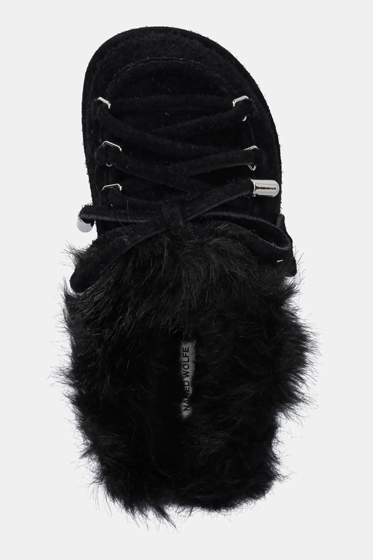 Naked Wolfe pantofole in camoscio Harlow nero Harlow.Black