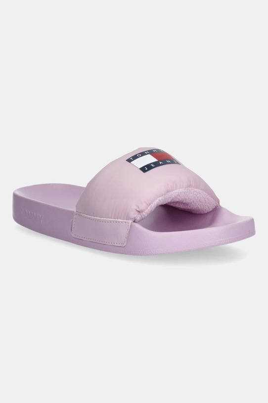 Tommy Jeans klapki TJW COMFY POOL SLIDE tekstylny różowy EN0EN02854