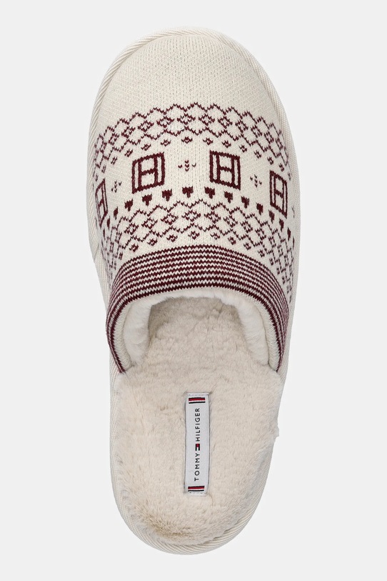 Tommy Hilfiger kapcie TH GRAPHIC HOUSE SHOE TRIAL beżowy FW0FW09062