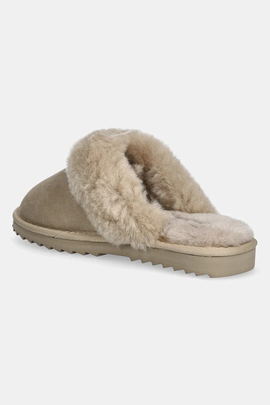 Încălțăminte Tommy Hilfiger papuci din piele TH SHEARLING HOUSE SHOE FW0FW09063 bej