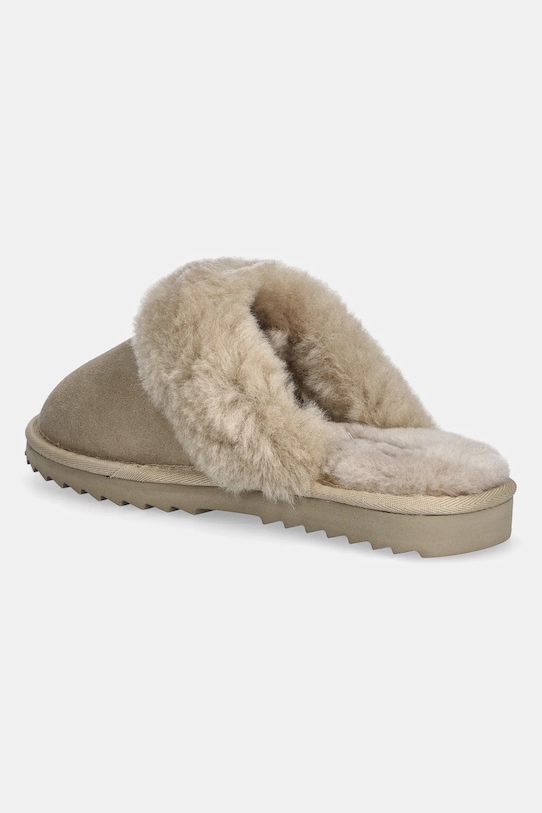 Obuwie Tommy Hilfiger kapcie skórzane TH SHEARLING HOUSE SHOE FW0FW09063 beżowy