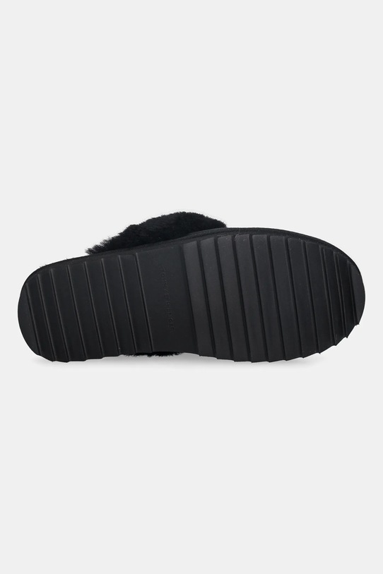 Шкіряні тапочки Tommy Hilfiger TH SHEARLING HOUSE SHOE FW0FW09063 чорний