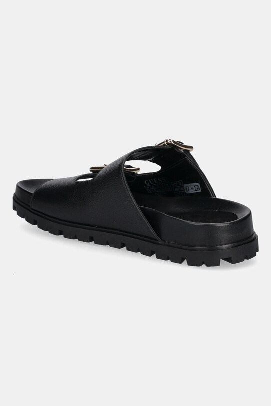 Παπούτσια Δερμάτινες παντόφλες Guess FASTEN FLTFST.LEA03.BLACK μαύρο
