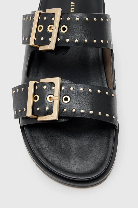 AllSaints șlapi de piele Magda Stud Sandal W114FC negru