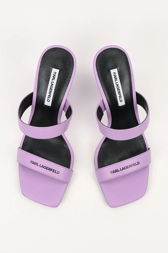 Karl Lagerfeld klapki skórzane WAVERLY fioletowy KL34611.0LV