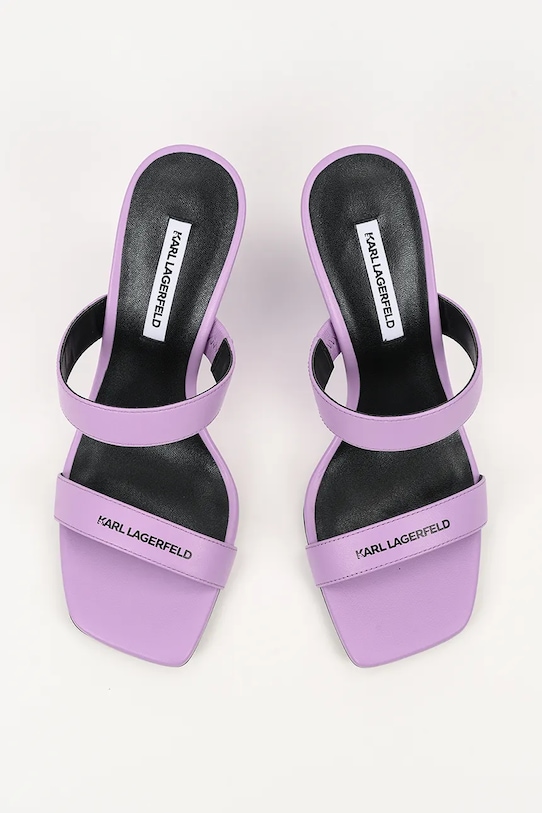 Шкіряні шльопанці Karl Lagerfeld WAVERLY фіолетовий KL34611.0LV
