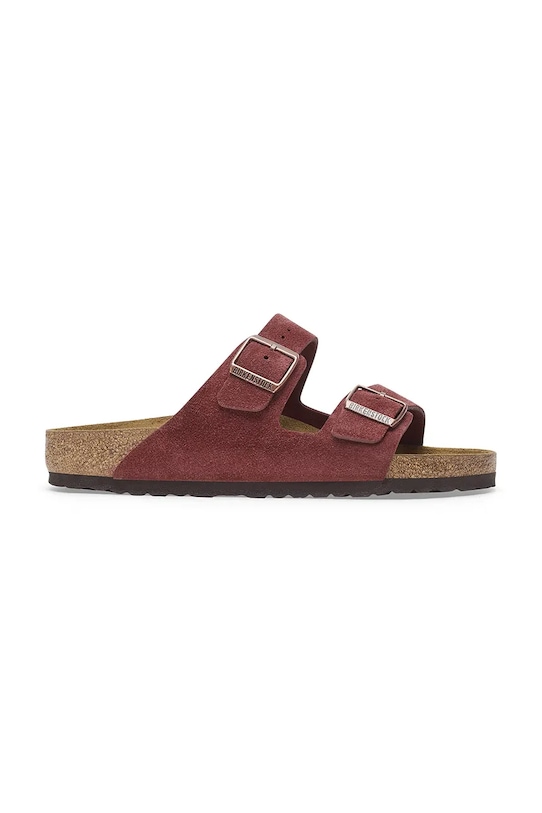 Birkenstock papuci din piele Arizona piele întoarsă rosu 1028331