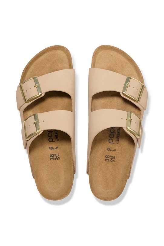 Obuwie Birkenstock klapki skórzane Arizona Flex Platform Birkenstock x Papillio 1028379 beżowy