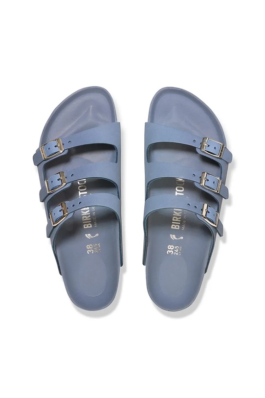 Birkenstock klapki skórzane Florida HEX niebieski 1030380