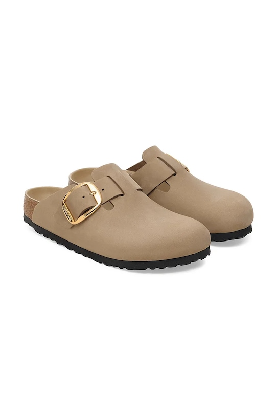 Obuwie Birkenstock klapki skórzane Boston Big Buckle 1030393 beżowy