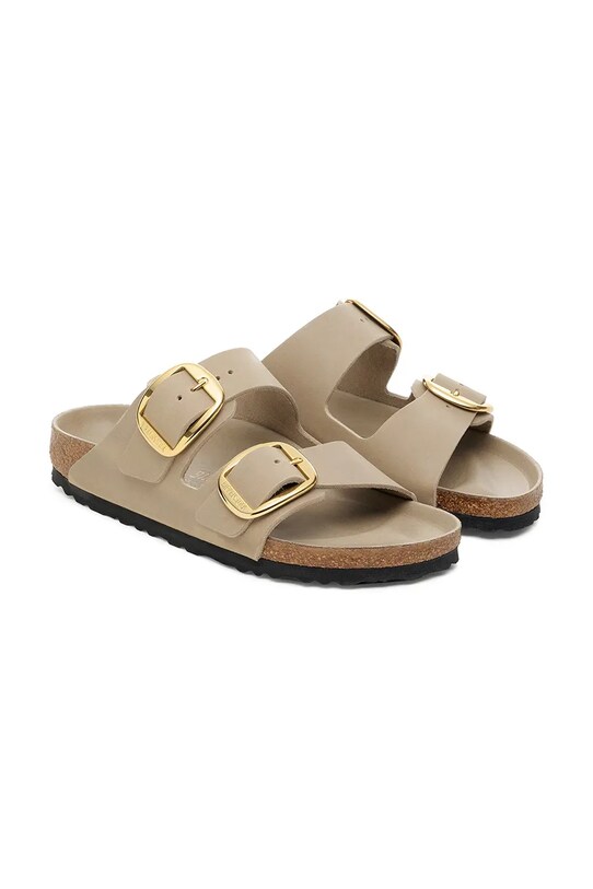 Obuwie Birkenstock klapki skórzane Boston Big Buckle 1030395 beżowy