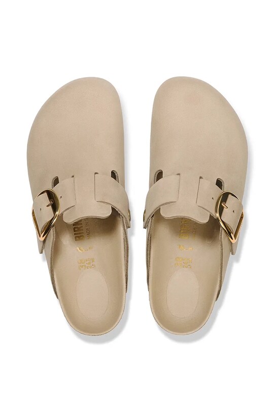 Kožené pantofle Birkenstock Boston Big Buckle béžová 1030425
