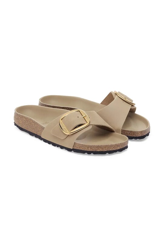 Obuwie Birkenstock klapki skórzane Madrid Big Buckle 1030467 beżowy