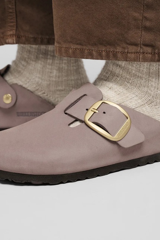 Birkenstock klapki nubukowe Madrid Big Buckle 1030544