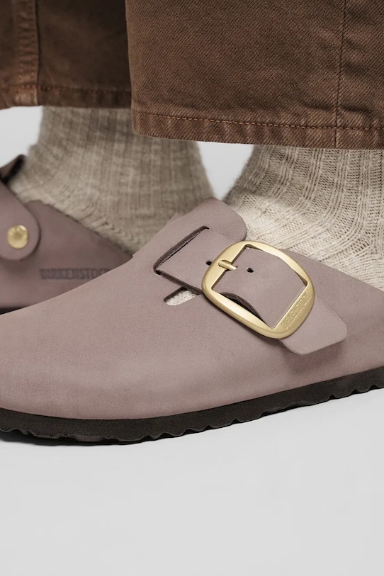 Natikače od nubuk kože Birkenstock Boston Big Buckle 1030544